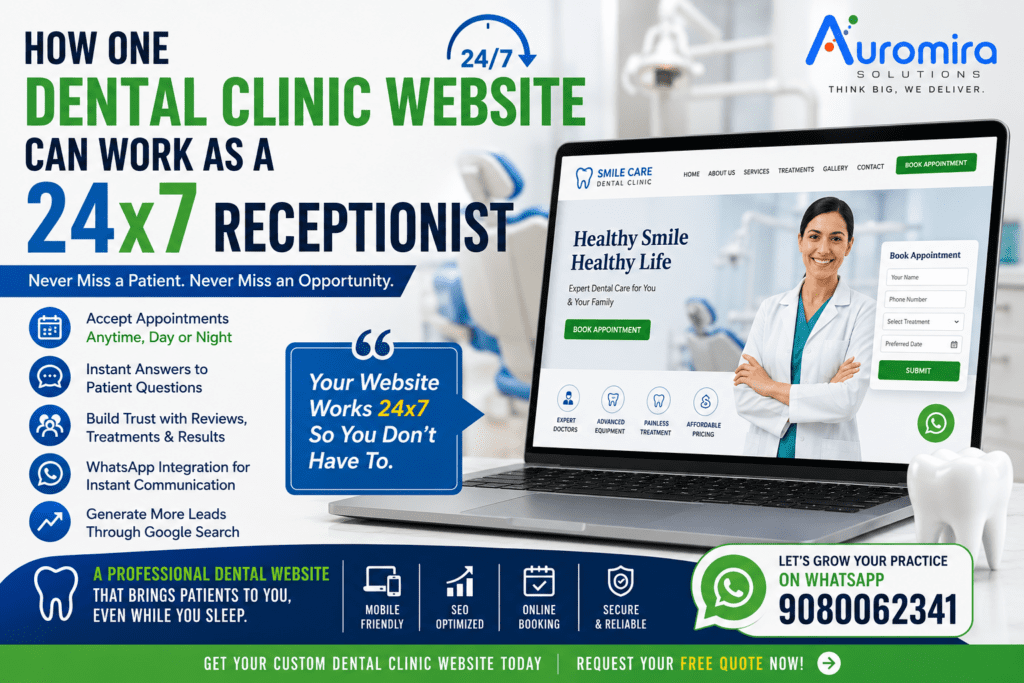 How One Dental Clinic Website Can Work as a 24x7 Receptionist 2 Dental Clinic Website Can Work coimbatore